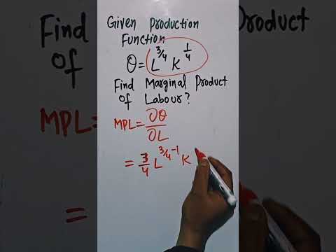 #shorts finding marginal product of labour ( MPL) From production function and derive short run PF