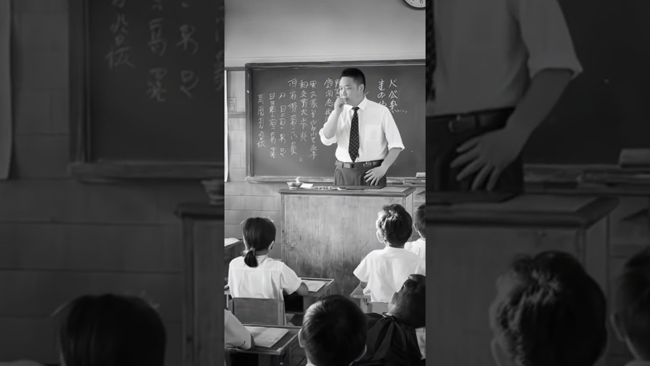 タバコを吸いながら授業をする教師。昭和あるある。