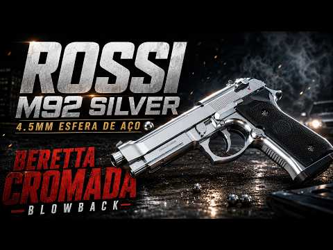 BERETTA CROMADA! Pistola Airgun M92 SIlver Rossi Blowback 4.5mm Esfera de Aço