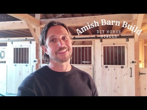 Amish Barn Build.  DIY Horse Stalls.
