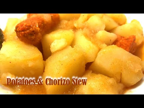 Comforting Potatoes & Chorizo stew, Vegan stew, Spanish Recipes, Easy Recipes, Winter Recipes