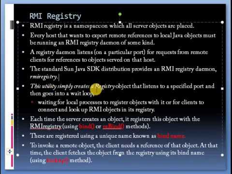 RMI Process ,RMI Registry...
