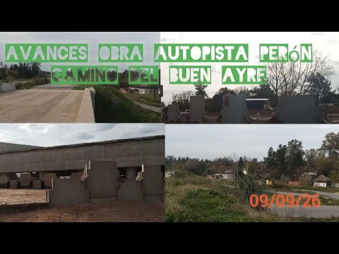 Avances Autopista Pte Perón zona Pompeya Merlo. Cerca del nodo distribuidor con RP 7