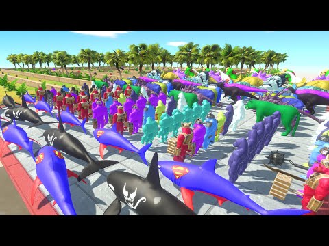 Superman Shark vs Venom Orca Forest Championship –Animal Revolt Battle Simulator