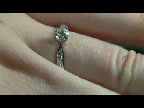 SD056 Channel Set Round Brilliant Diamond Solitaire Engagement Ring