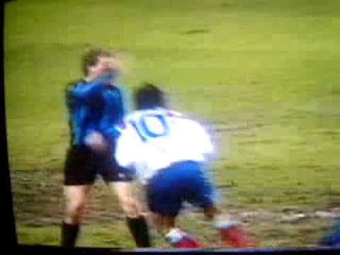 Hateley sending off v Brugge