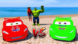 Gta 5 Spiderman Vs Hulk Mcqueen Car - (Who Is Best