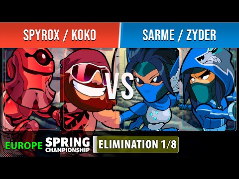 Spyrox & Koko VS Sarme & zyder - Elimination 1/8 - EU - Brawlhalla Spring Championship 2022