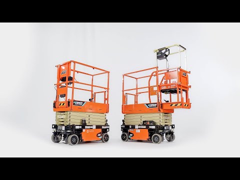 Part of a video titled JLG® ES1930M Micro-Sized Scissor Lift – Product Spotlight - YouTube