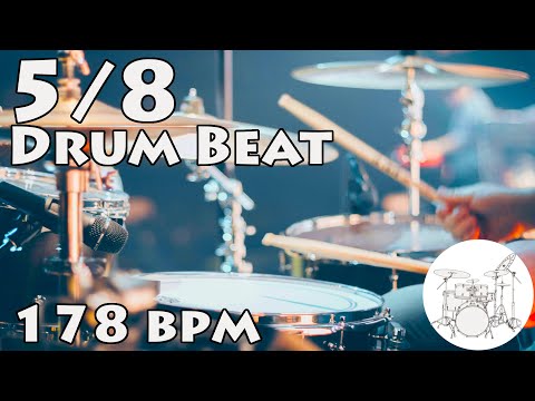 Play along Drums | 5/8 Beat 178 bpm