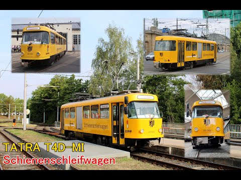 Tatra Straßenbahnen Dresden -  Der Arbeitstriebwagen Tatra T4D-MI (Schienenschleifwagen)