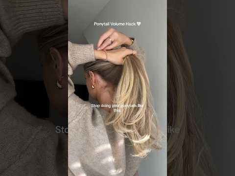 Ponytail volume hack🤍👱🏼‍♀️ #hairstyle #ponytail #volume #hair #tutorial #hack
