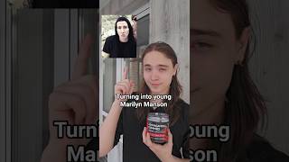 Turning into young Marilyn Manson! link fo gummies in the bio #usashorts #marilynmanson #metal