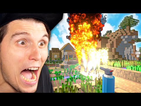 I LIGHT 100 BANGERS in the new Minecraft world!  |  Fireworks Simulator
