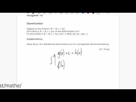 Mathelernen mit Martin Matura-Beispiel KL20_PT2_T1_16 Stammfunktion