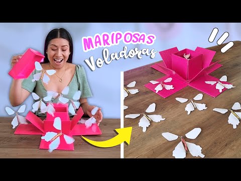 CAJA SORPRESA con MARIPOSAS VOLADORAS🦋 actualizado!😱+ Moldes | Tu Diva Creativa