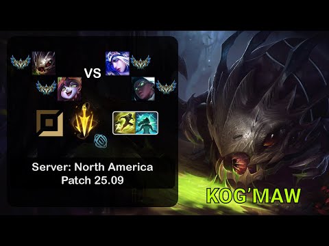 Kog'Maw ADC + Lulu vs Ashe + Senna - NA Challenger - Patch 25.09