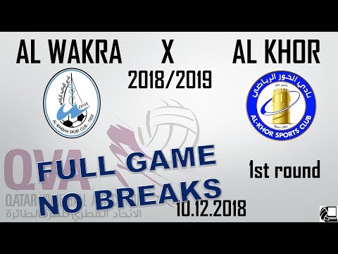 Al Wakra X Al Khor 3:2 - Qatar Volleyball League 18/19 - (10.12.2018) NO BREAKS, BACK VIEW