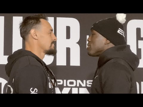 Andre Berto DRAMATIC SLOW-MOTION STAREDOWN vs Robert Guerrero; FOES SHOW RESPECT at FACE OFF