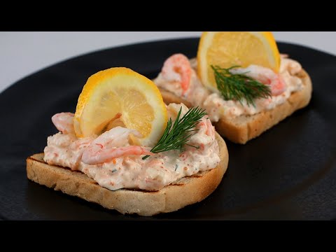 Toast Skagen | Swedish Shrimp Toast | Skagenröra recipe