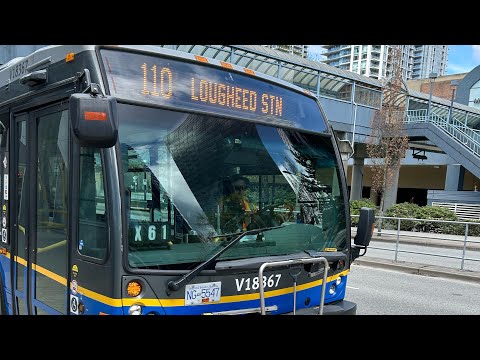 Translink 2018 Nova bus LFS HEV V18367 on the 110 Lougheed station Extremely Rare ￼
