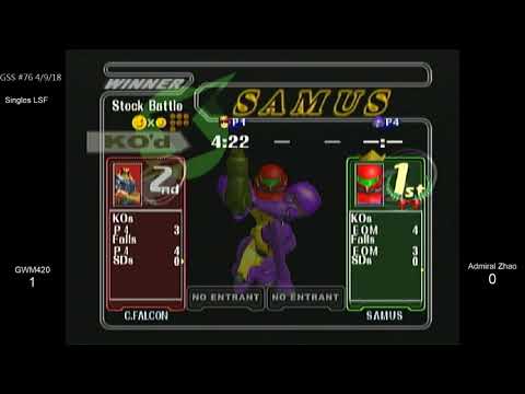 GSS 76 SSBM - GWM420 (C. Falcon, Fox) vs. Admiral Zhao (Samus) - Melee LSF