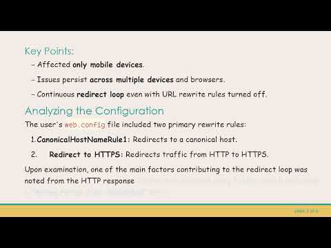 Troubleshooting a Redirect Loop Affecting Only Mobile Devices in IIS10