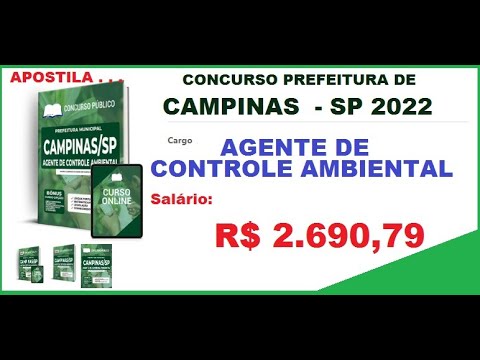 Apostila Concurso Prefeitura de Campinas SP 2022 Agente de Controle Ambiental