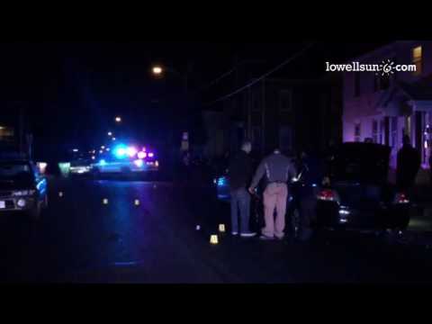 Scene on Walker St near Pawtucket St in Lowell where radio broadcasts say two cars and a home were s