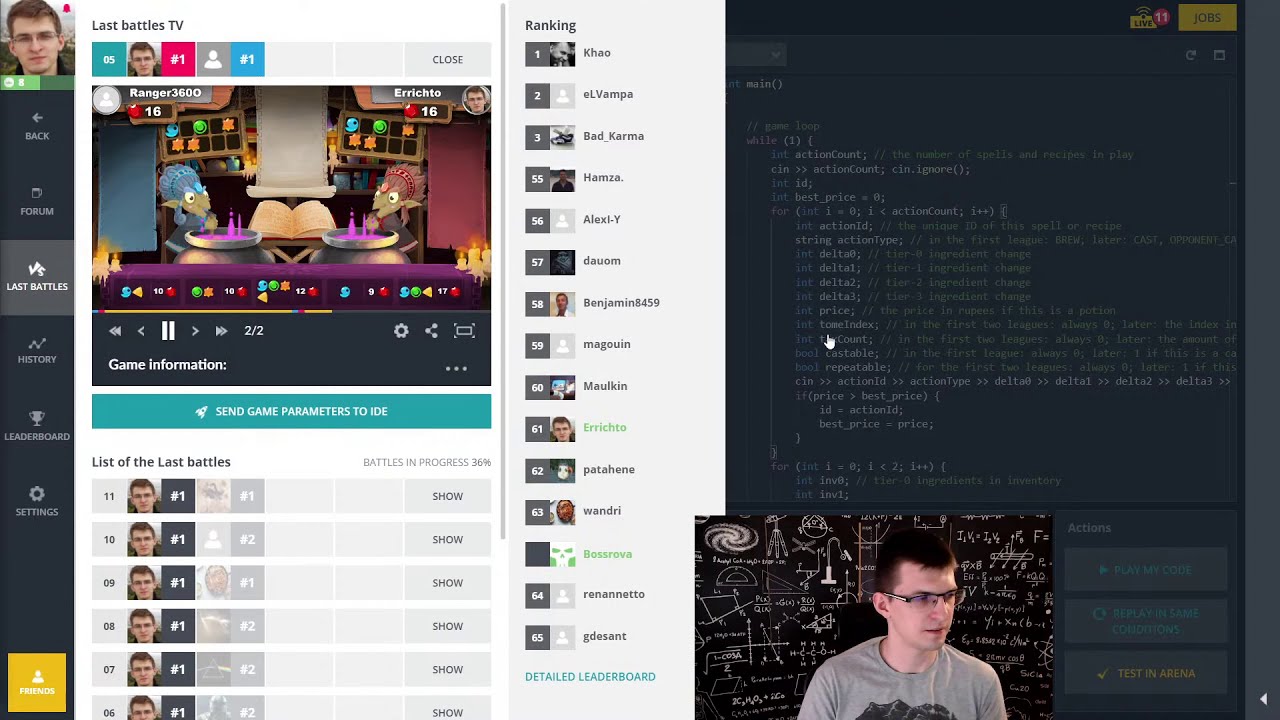 Bot Tournament | CodinGame Fall Challenge 2020 - Getting Started