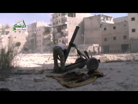 استهداف  قوات النظام بقذائف الهاون من قبل حركة نور الدين الزنكي في حي العامرية في مدينة حلب
