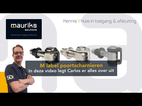 Dia 7 - M Label M24 korte anti-diefstal poortscharnier - U-beugel en inlasbus - volledig RVS (video)
