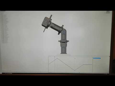 Robot arm motion study of the 2nd arm joint using fusion360