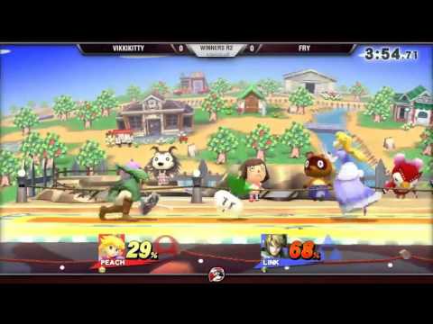 Smash 4 Versus Weekly 12/3/15 - Winners R2 - VikkiKitty (Peach) vs Fry (Link)