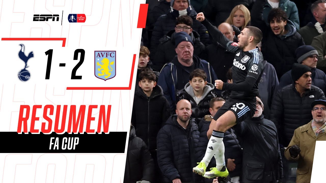 GOL Y ASISTENCIA DE TACO DE BUENDÍA EN LA CLASIFICACIÓN DEL ASTON | Spurs 1-2 A. Villa | RESUMEN