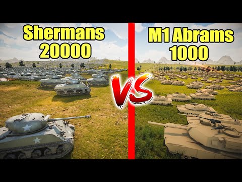 20,000 Shermans VS 1,000 M1 Abrams: Who Will Win? | Ultimate Epic Battle Simulator 2