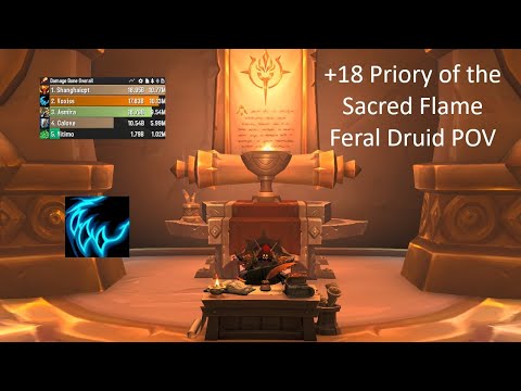 +18 Priory of the Sacred Flame Feral Druid POV | WoW TWW 11.2 S3 M+