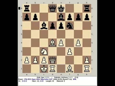 Glek, Igor vs Petkidis, Anthony | 37th ECC Chess Open 2022, Mayrhofen Austria