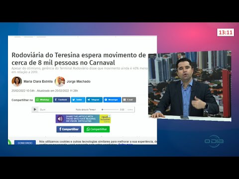 Notícias do Portal O Dia com o repórter Tárcio Cruz 25 02 2022