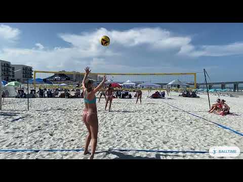 Florida Beaches playing Beach Volleyball First Coast U16 Sarah Mc Donnell / Karsyn Smith  July 21 M6