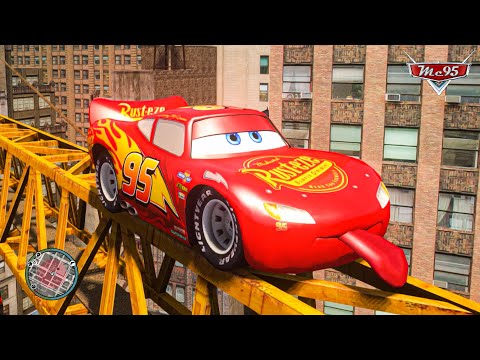 Crazy Rayo Lightning McQueen vs City Traffic Car Crashes Compilation Ep.99 - GTA 4