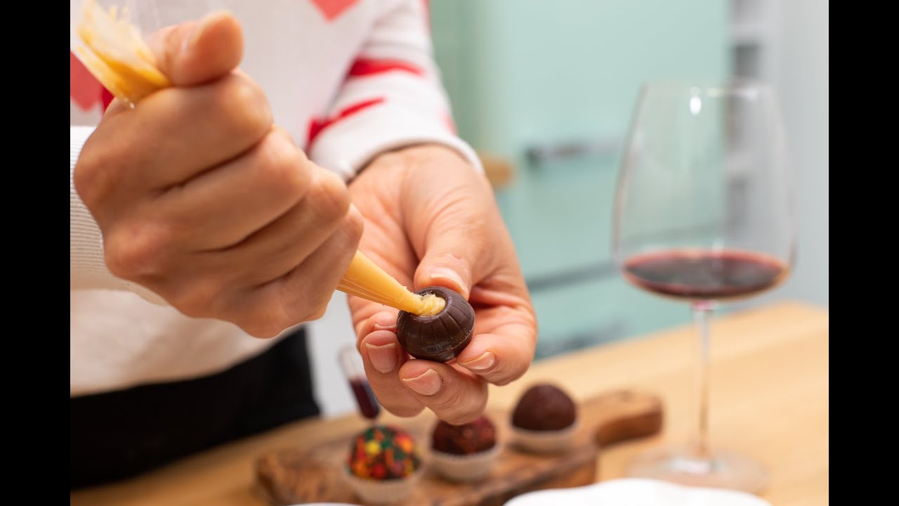DIY Gourmet Chocolate Brigadeiros With A Secret Filling Inside And Fun Pipette Recipe