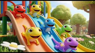 Five Little Salamanders Slide Slide Slide | Nursery Rhymes for Kids & Baby Songs