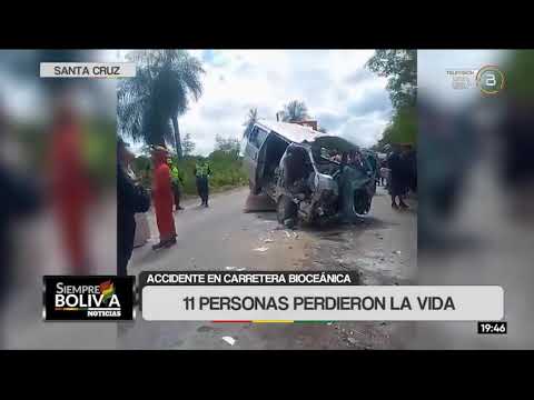 Suman 12 fallecidos por el accidente en la carretera a Puerto Quijarro;el conductor tendría 14 años