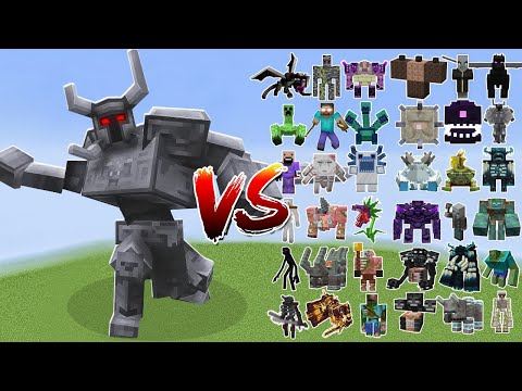 Ferrous Wroughtnaut vs All Minecraft Bosses - Minecraft Mob Battle