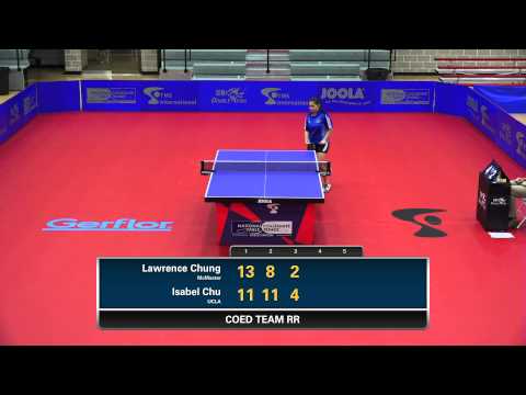 2016 NCTTA Nationals Coed Teams RR - Lawrence Chung (McMaster) vs Isabel Chu (UCLA)