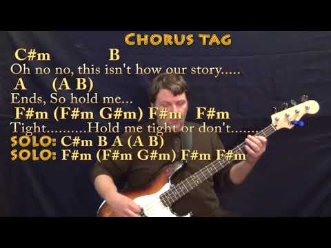Hold Me Tight Or Don't (Fall Out Boy) Bass Guitar Cover Lesson in C#m with Chords/Lyrics