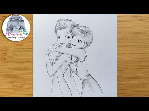 How to Draw ANNA & ELSA - Step by Step (Easy Way) ||...