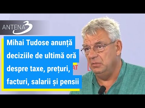 Mihai Tudose anunță deciziile de ultimă oră despre taxe, prețuri, facturi, salarii și pensii