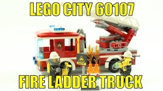 YouTube thumbnail: LEGO CITY 2016 FIRE LADDER TRUCK 60107 SET REVIEW